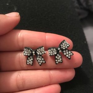 Diamond Bow Stud Earrings